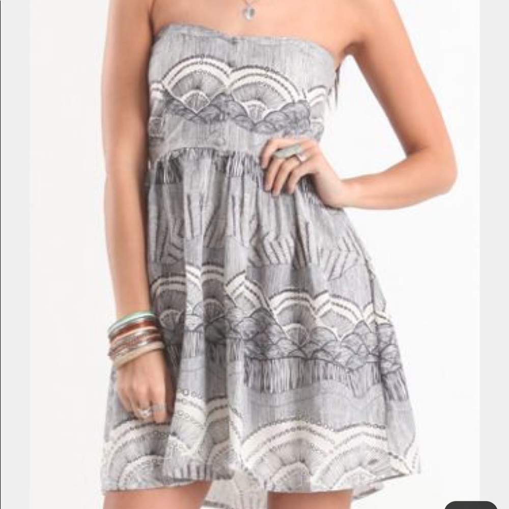 O’Neill Gray Strapless Dress